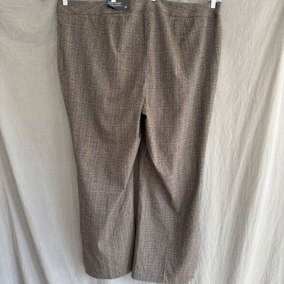 NWT Lane Bryant Classic Trousers Brown Plaid Tailored Stretch 90s Plus Size 28 - Picture 5 of 13